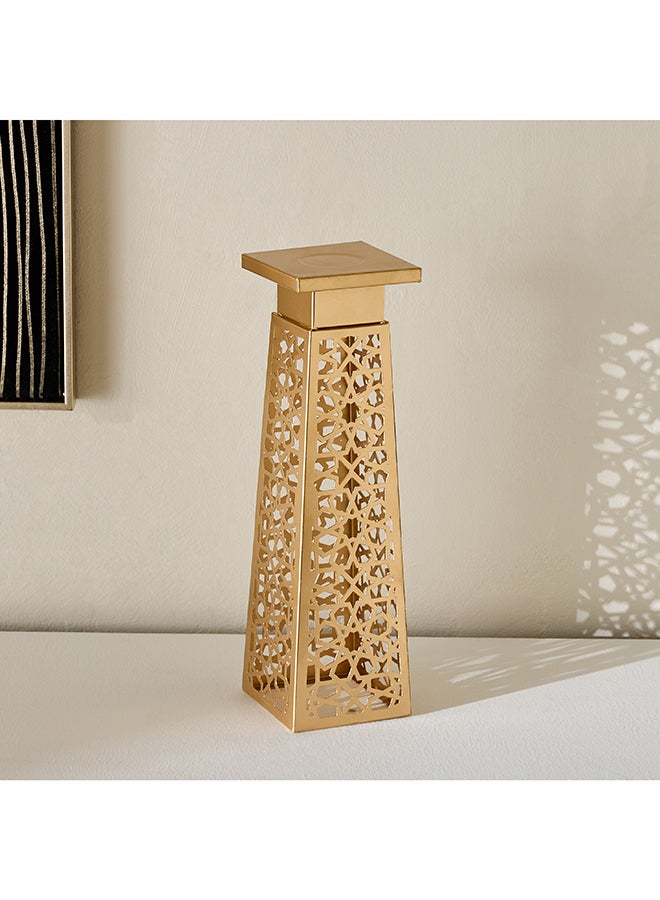 Home Box Gold Decorative Cutwork Pillar Candle Holder for Home - Image 2